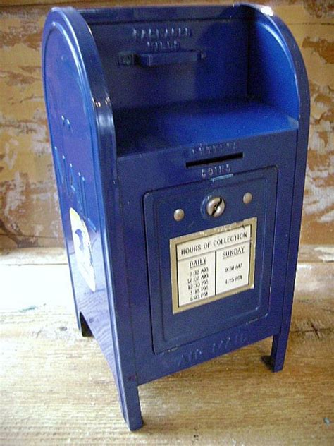 Vintage Steel Brumberger USPS Blue Mailbox Bank 